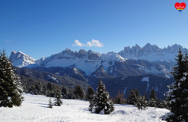 Winterwanderung Rossalm - Blick auf die Aferer und Villnösser