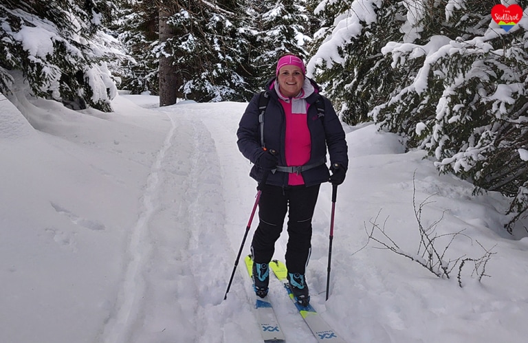 Wintertour zur Gampenalm - meine Schwester