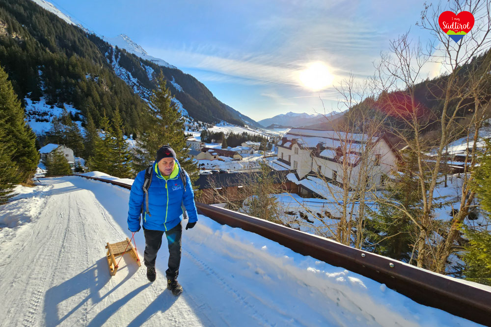 Ridnaun Wandern Stadlalm Winterwanderung