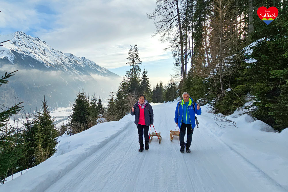 Ridnaun Wandern Untere Gewingesalm Winter008